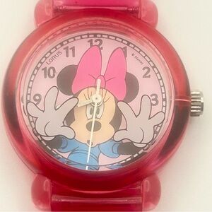 Disney Minnie Mouse Lorus Plastic Watch 1” Face 8” Length